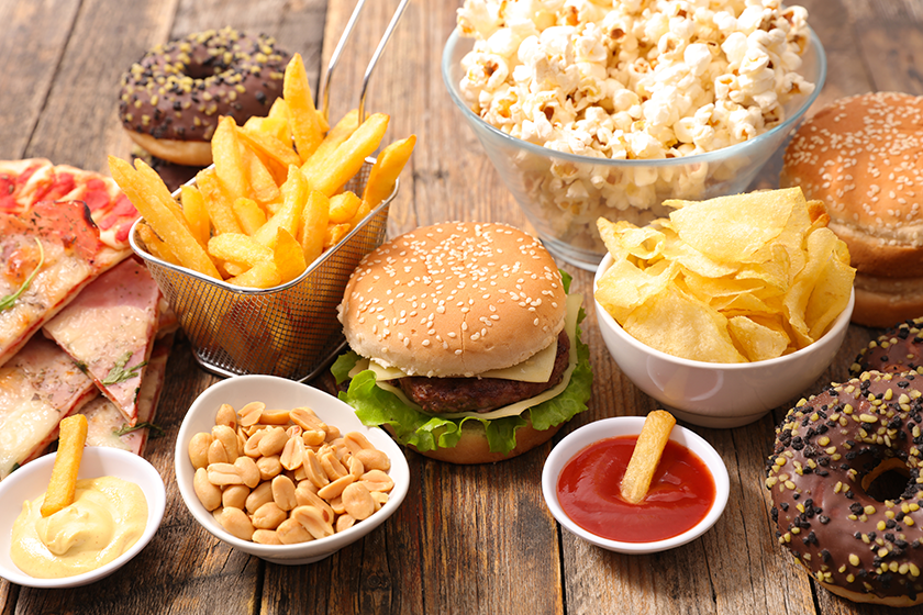 assorted fast food unhealthy food