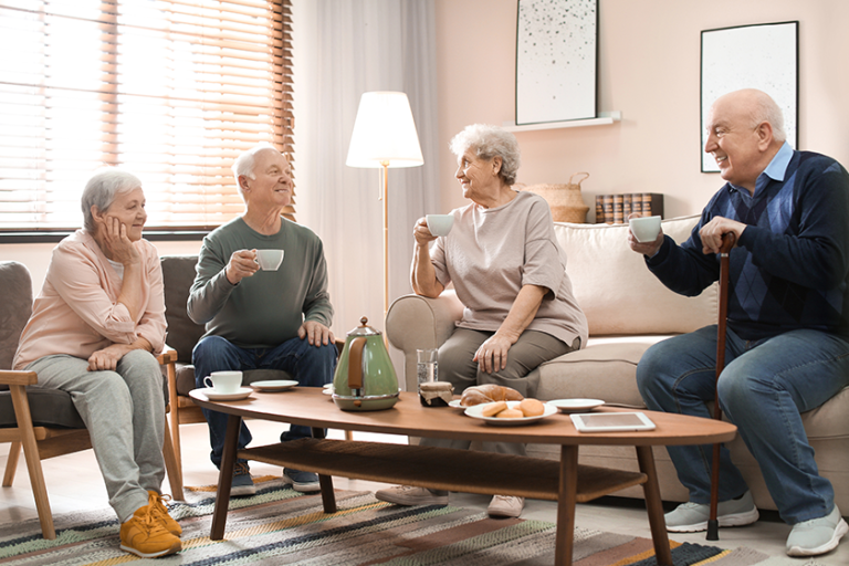 elderly people spending time in geriatric hospice