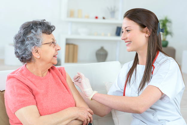 old lady having an injection old lady having an injection