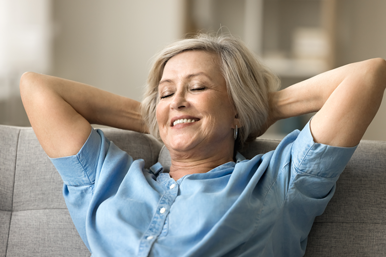 positive calm senior retired woman resting positive calm senior retired woman resting