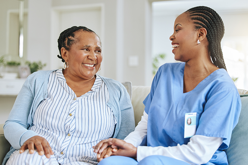 shot nurse speaking her female patient shot nurse speaking her female patient