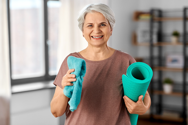 sport fitness healthy lifestyle concept happy smiling senior woman