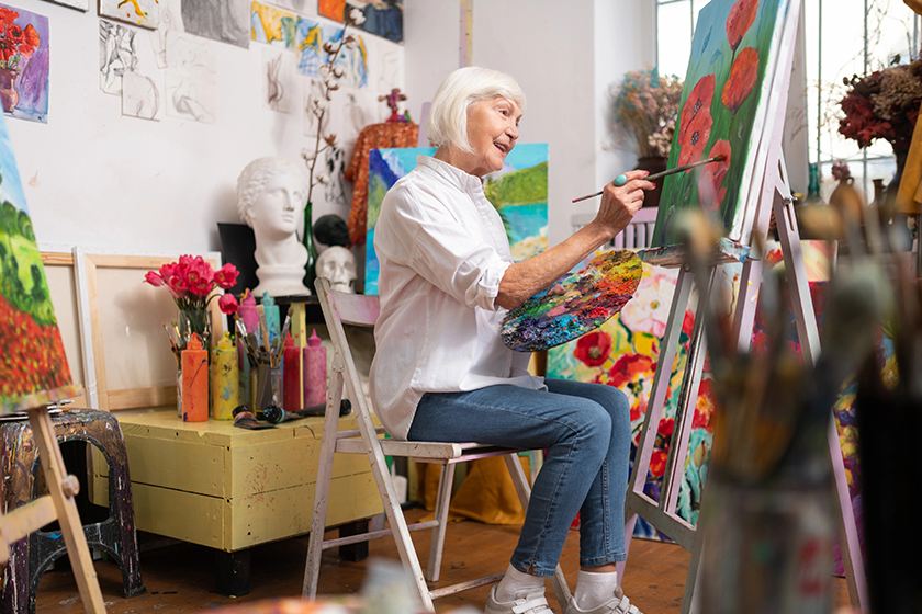 aged artist feeling truly satisfied aged artist feeling truly satisfied