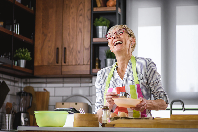 beautiful senior woman making dough beautiful senior woman making dough