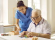 friendly caregiver nurse retirement home