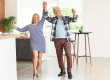 happy mature couple dancing