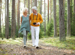 happy mature man woman casualwear walking