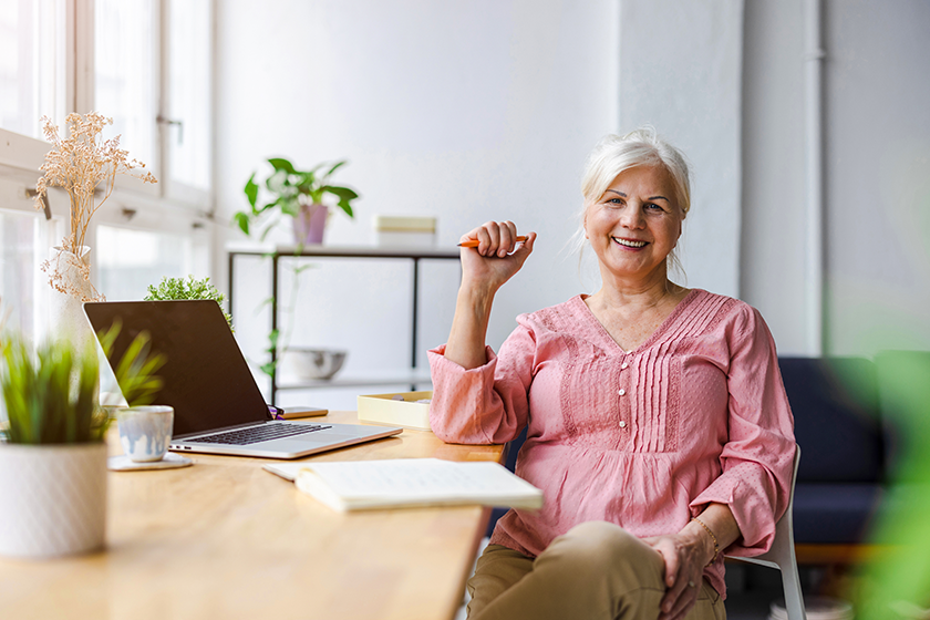 portrait smiling senior businesswoman