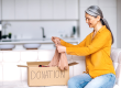 donation woman help support box