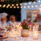 elderly people enjoying an outdoor dinner