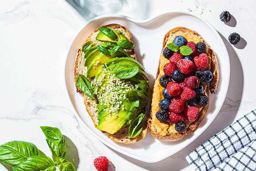 peanut butter berries toast avocado toast