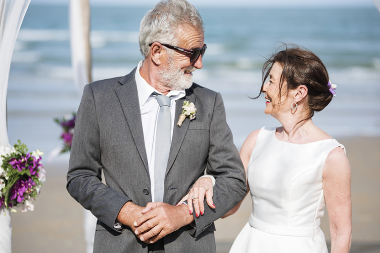 senior couple getting married beach senior couple getting married beach
